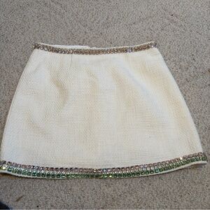 Cinq A Sept Rhinestone White Skirt BNWOT SIZE 10 No Tag See Measurements